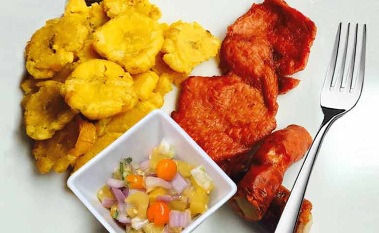 patacones con cecina