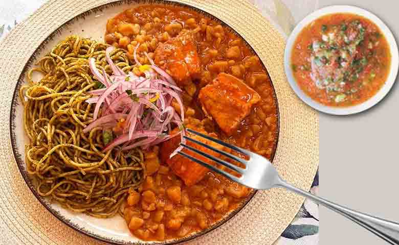 sopa seca peruana