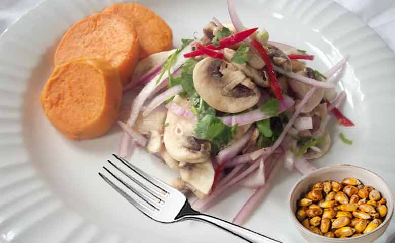 ceviche de champiñones