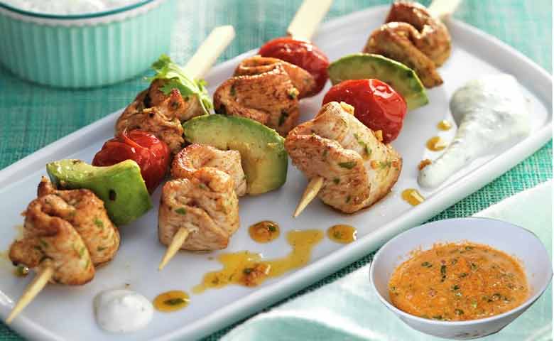 brochetas de pollo